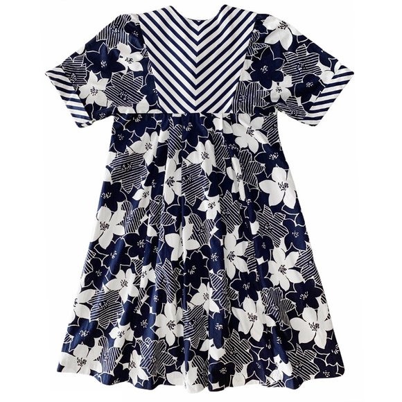 Vintage Liberty House of Hawaii Blue and White Floral MuuMuu Dress - Picture 6 of 9